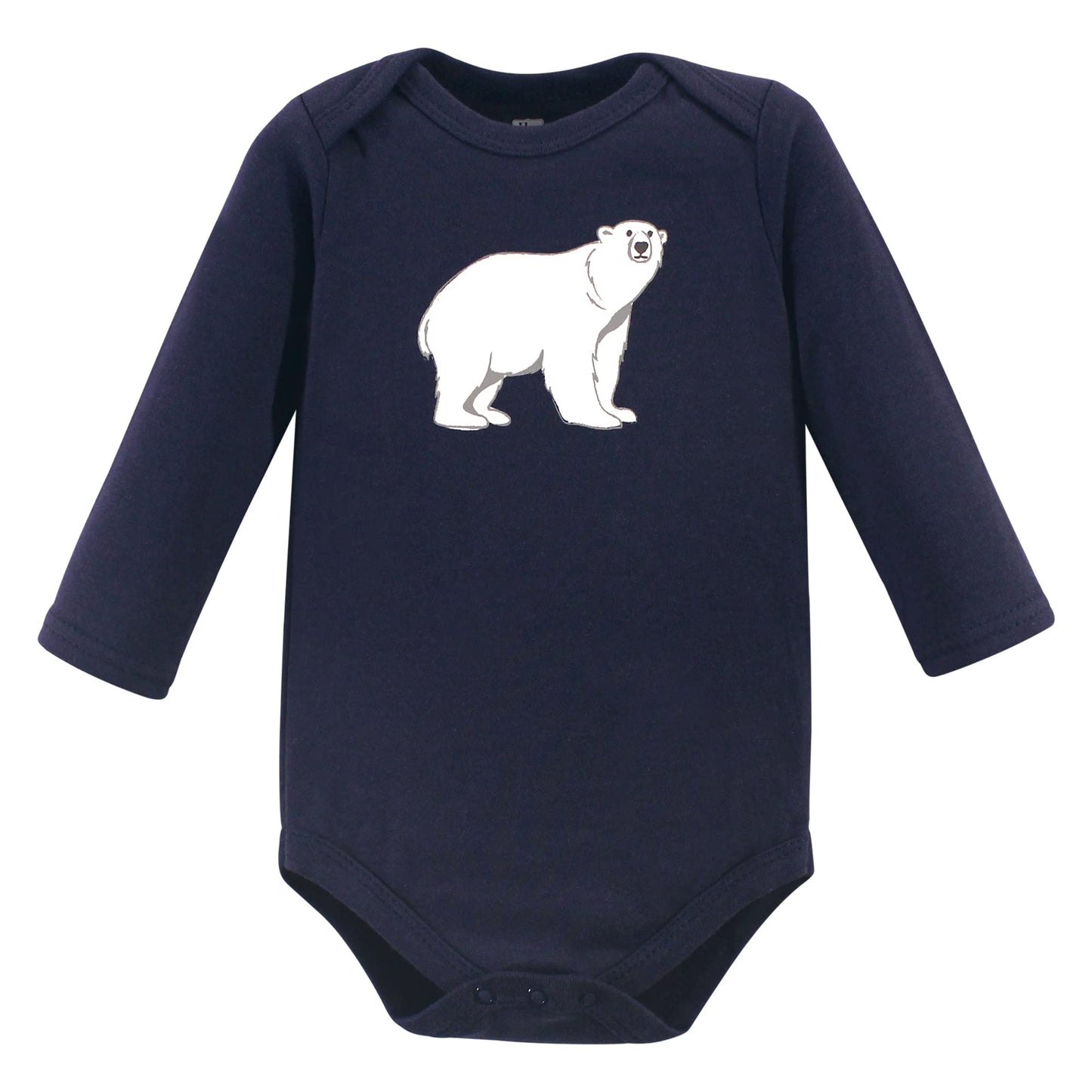 Hudson Baby Unisex Baby Cotton Long-Sleeve Bodysuits, Polar Bear, 9-12 Months