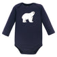 Hudson Baby Unisex Baby Cotton Long-Sleeve Bodysuits, Polar Bear, 6-9 Months