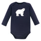 Hudson Baby Unisex Baby Cotton Long-Sleeve Bodysuits, Polar Bear, 3-6 Months