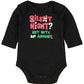 Topsville, Inc. Assorted Santa, Reindeer Baby Boys & Girls Christmas Bodysuit Dress Up Outfit (Newborn, Black - Silent Night? No