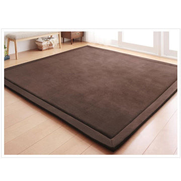 Loartee Nursery Rug Coral Velvet Crawling Rugs Mat Area Rugs Play Crawling Mat(411 X 411, Coffee) For Toddler Children Play Mat