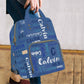 Artsadd Custom Name Diaper Bag For Mom, Personalized Blue Monogram Backpack With Stroller Straps Large Travel Shoulder Bag Capac