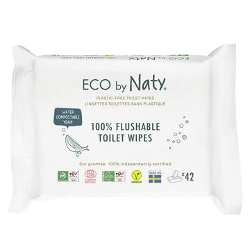 Eco By Naty Flushable Baby Wipes - Compostable And Plant-Based Wipes, Chemical-Free And Hypoallergenic Baby Wipes Safe For Baby
