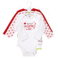 Hudson Baby Unisex Baby Cotton Long-Sleeve Bodysuits, Valentine Sweetheart, 9-12 Months