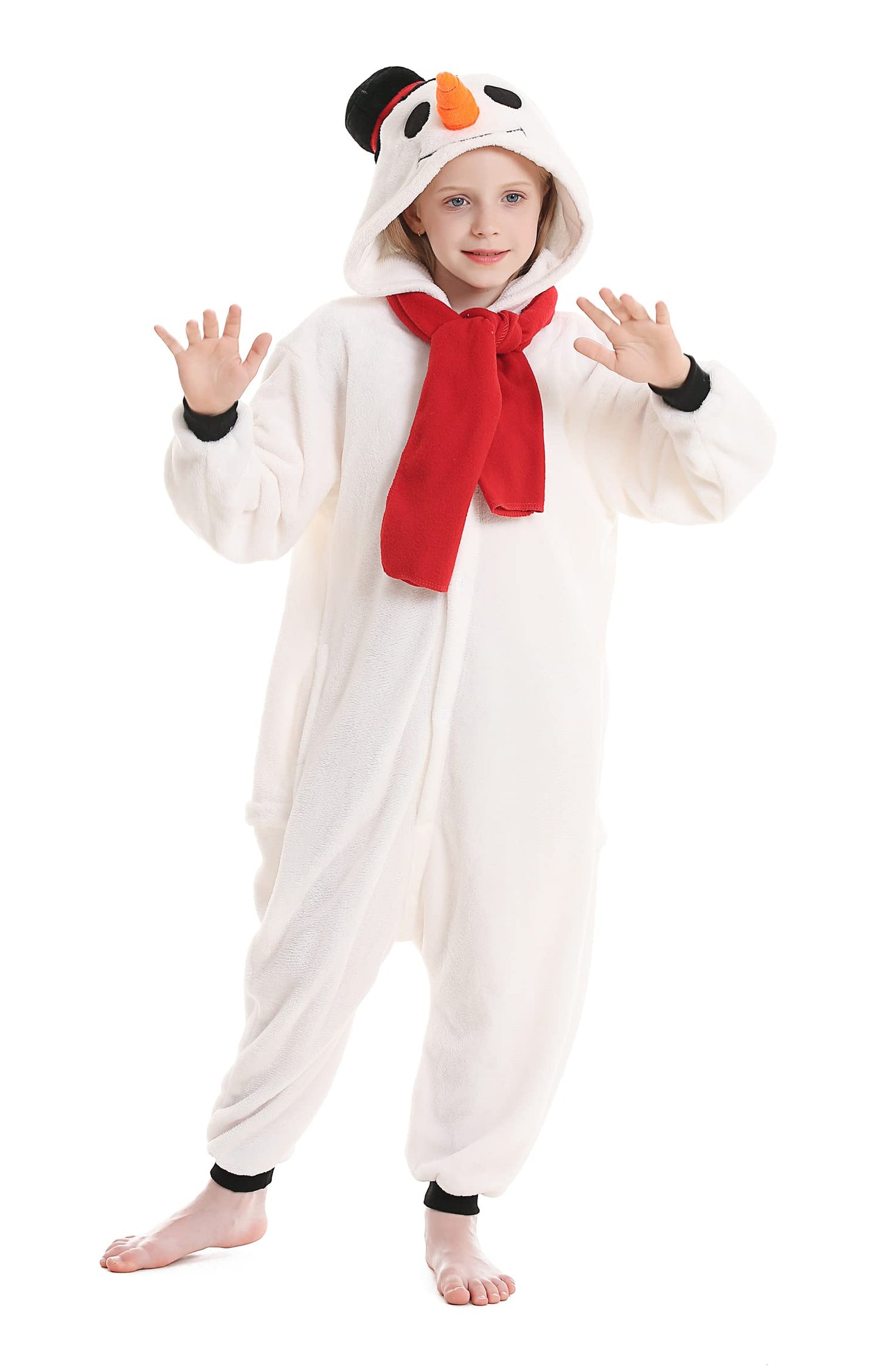Atoz Onesie For Kids, Animal Pajamas Halloween Cosplay Costume For Girls Boys, Snowman 8-9Y