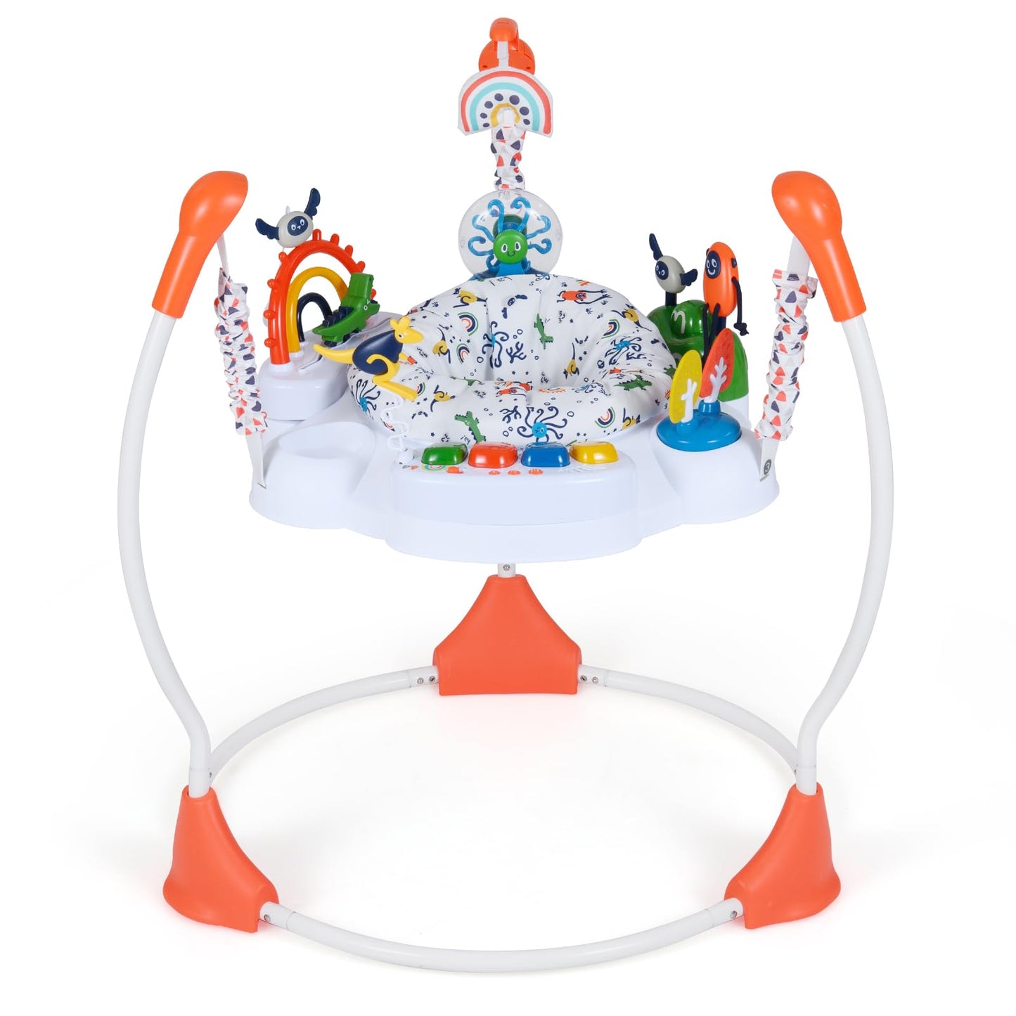 BABY JOY Baby Activity Center, Baby Jumpers and Bouncers with Music, Lights, 360 Rotating Seat, 3 Adjustable Heights, Montessori