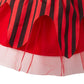 Auggle 3Pc Toddler Baby Girl Outfits Halloween Costume Stripe Skirt Kid Pirate Puff Sleeve Dress With Head Scarf (12-18Months)