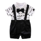 Yfybaby Newborn Baby Boys Gentleman Outfits Suits Infant Short Sleeve Shirt+Bib Pants+Bow Tie Overalls Clothes Set