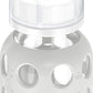 Lifefactory 4-Ounce Bpa-Free Glass Baby Bottle With Stage 1 Nipple And Protective Silicone Sleeve, Stone Gray