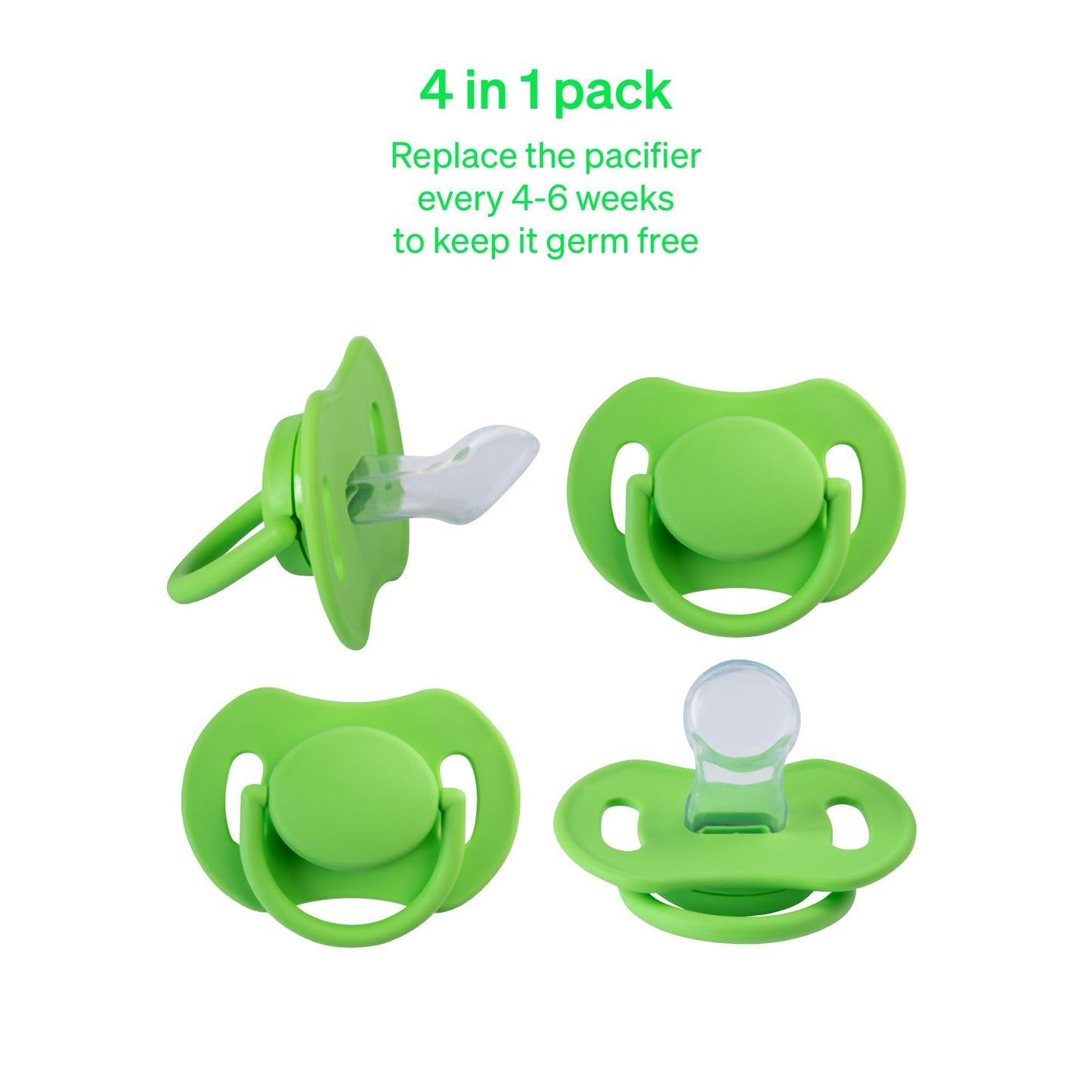 Orthodontic Pacifier By Lovenoobs, 4 Pack, Pacifiers 0-6 Months, Baby Starter Kit, Newborn Silicone Dummy, Orthodontic, Teething