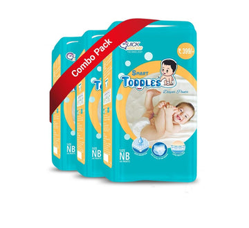 Smart Toddles Baby Diaper Pants 132 (Size  Nb/Xs) Combo Of 3 With Quick Absorption Technology And Extra Protection | Easy To Pu