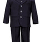 5 Piece Navy Blue Suit With Shirt, Vest, And Tie - Size L (12 Month)