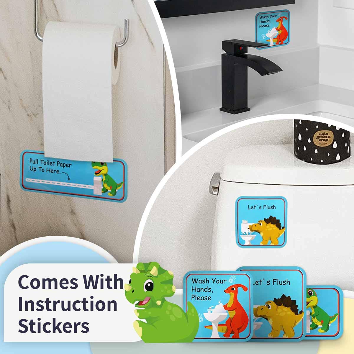 Dinosaur Potty Training Chart & 35 Magnetic Stickers - Potty Chart, Potty Training Sticker Chart, Potty Training Chart For Toddl