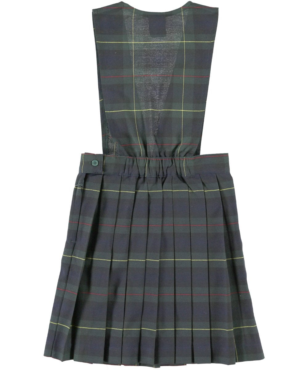 French Toast Little Girls Ariel V-Neck Jumper - Greengold Plaid 83, 6X