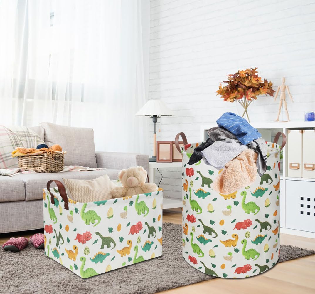 Hkec 19.7' Dinosaur Laundry Basket,Dirty Clothes Laundry Hamper,Waterproof Foldable Toys Storage Bin,Room Decor, Gift Baskets,