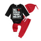 Infant Baby Boy Valentines Day Outfit Infant Valentines Outfit Boy Long Sleeve Romper Onesie Jogger Pants Set(C-Black,3-6 Months