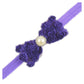 Baby Girls Headbands Lace Rose Bows Pearl Elastic Hair Band Kids With15 Colors (Lavender+Purple)