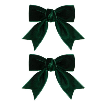 Cute Green Velvet Hair Bow Clips 3' Fall Bowknot Alligator Barrettes Hairpins For Baby Girls,Toddlers, Kids,Teens Christmas Par
