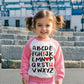 Aqylxlhh Kids Valentines Day Sweatshirt Toddler Girl 7T Abc I Love U Heart Graphic Shirt Little Boys Long Sleeve Pink Outfit Top