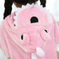 Fanhong Kids Dinosaur Onesie Pajamas Halloween Costume Child Christmas Cosplay Pyjama Plush Fleece Sleepwear (Pink Dinosaur, 2 Y
