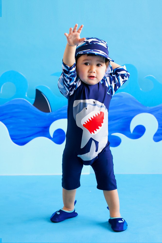 Vaenait Baby 0-24M Baby Boys Rashguard Swimwear Swimhat Cooling Jaws S