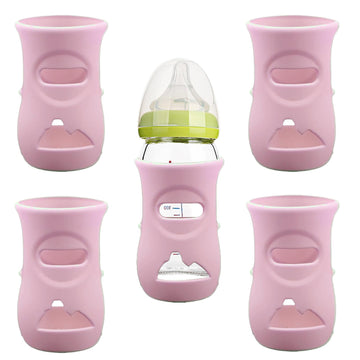 Qinsuikai 4 Pack Silicone Sleeves For Avent Natural Glass Baby Bottles, Anti Breakage Baby Bottle Holder, Compatible With Philip