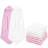 Peryiter 8 Pack Muslin Hooded Baby Bath Towels And Wash Cloth Set Soft Cotton Gauze Baby Hooded Bath Towel Wipes Absorbent Bath