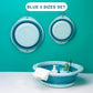 Orizzp 3-Pack Collapsible Wash Basin Set, Baby Kids Wash Basin Dish Tub For Travel Home, 3 Different Sizes Set Space Saving Blue