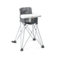 Bright Starts Pop N Dine Portable High Chair, Indoor/Outdoor, BPA Free Tray, Easy to Fold, Unisex, Grey, 6 Months +