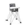 Bright Starts Pop N Dine Portable High Chair, Indoor/Outdoor, BPA Free Tray, Easy to Fold, Unisex, Grey, 6 Months +