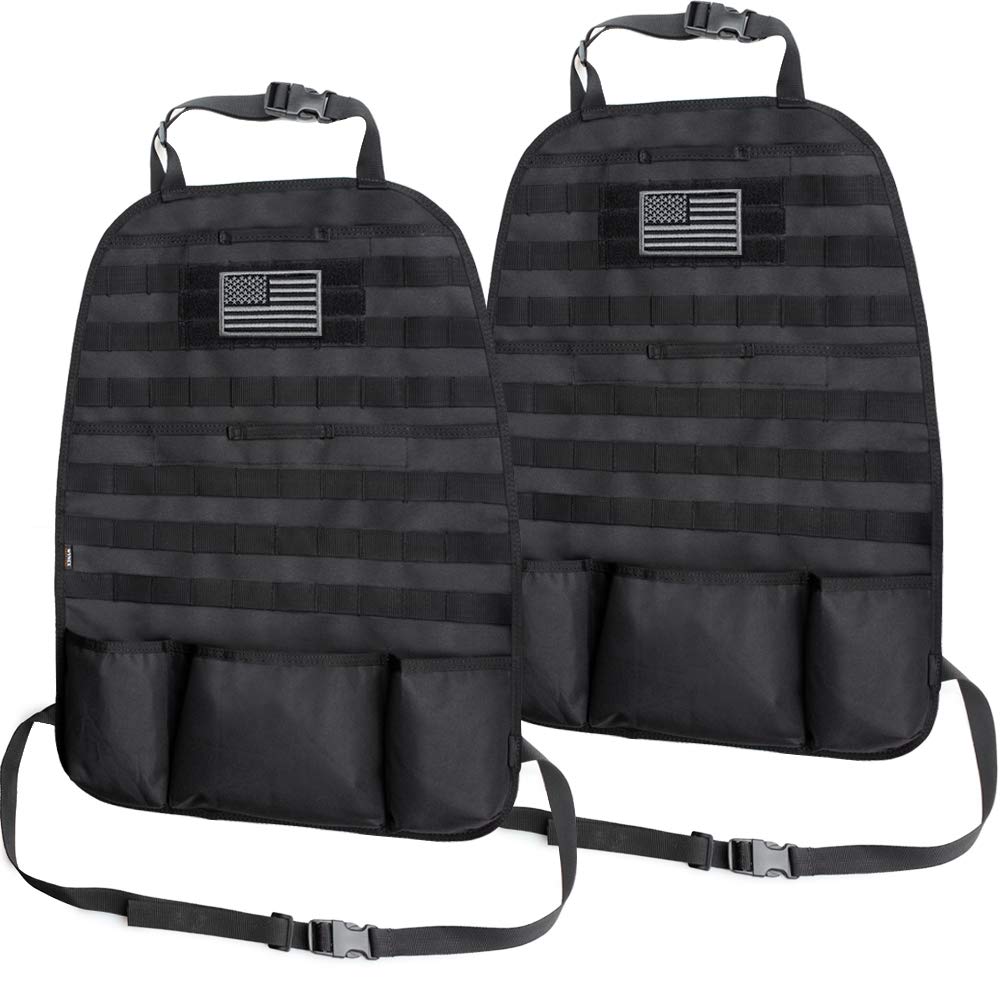 Wynex Tactical Car Seat Back Organizer, Molle Panel Back Seat Protector, Universal Vehicle Seat Cover For Molle Pouches And Trav