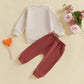 Gueuusu Toddler Baby Boy Girl Spring Fall Clothes Long Sleeve Loved Embroidery Sweatshirt Red Pants Set Valentines Day Outfit (R
