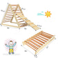 Costzon Foldable Climbing Toys For Toddlers, 3 In 1 Montessori Wooden Triangle Climber For Sliding & Climbing, Kids Indoor Climb