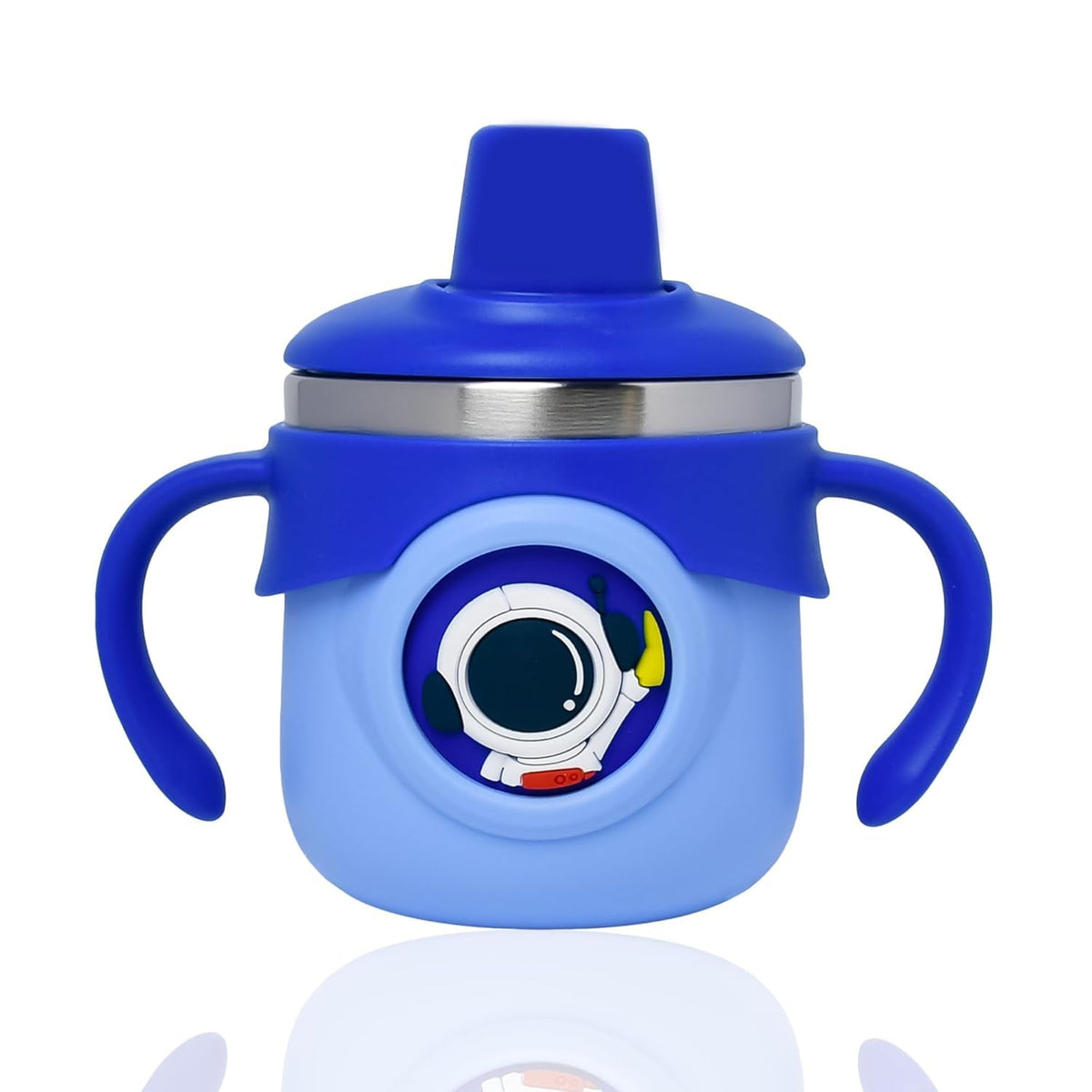 angaakar Stainless Steel Sipper Bottle with Straw 260ml (Blue)