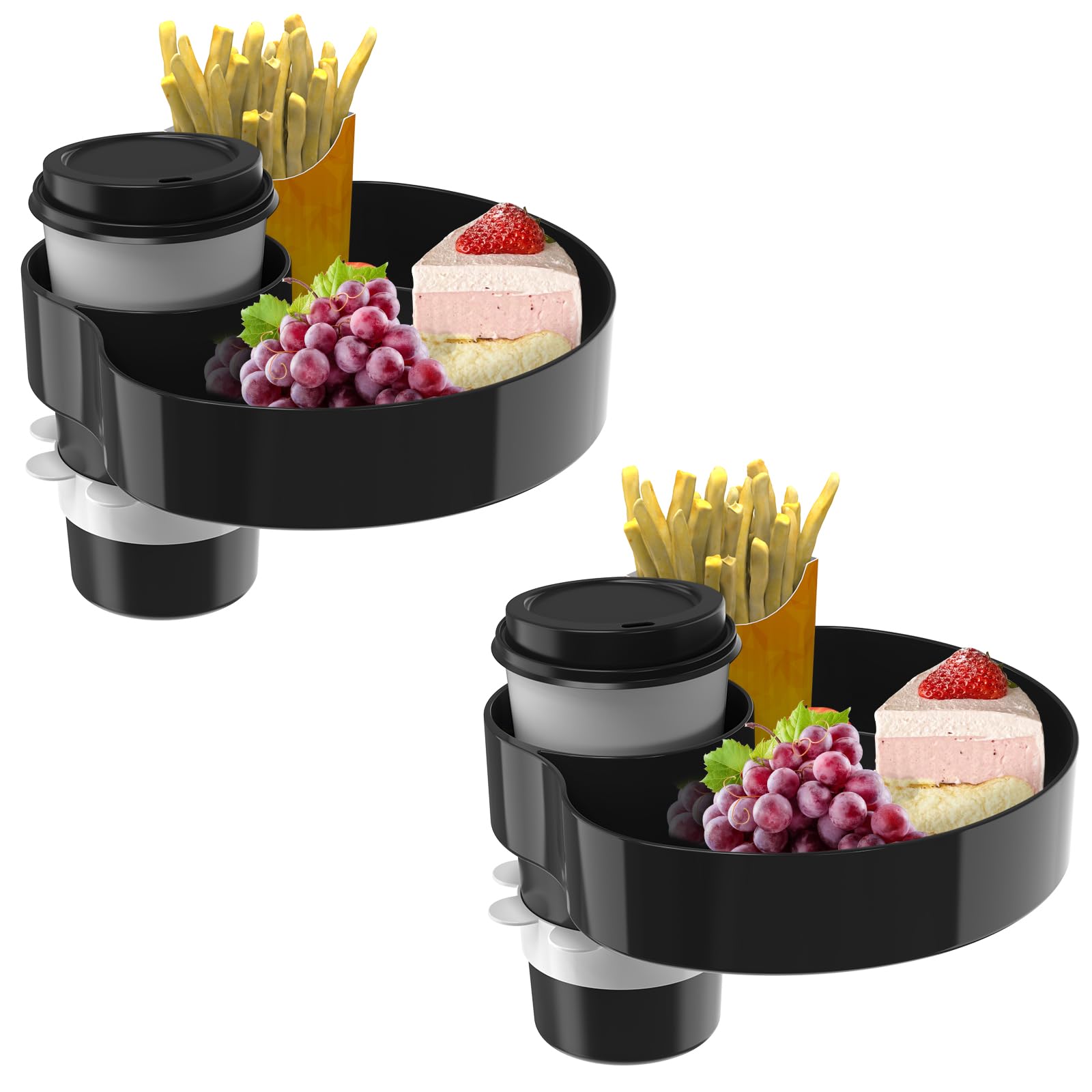 SSPONT [2 Packs] Kids Car Seat Tray, Travel Tray with Cup Holder for Toddler Baby, Kids Car Seat Food Snack Organizer for Road T