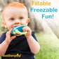 Teetherpop Fillable Silicone Teether for Babies - Breastmilk Popsicle Molds for Teething with Spill-Proof Sippy Slits - Freezabl