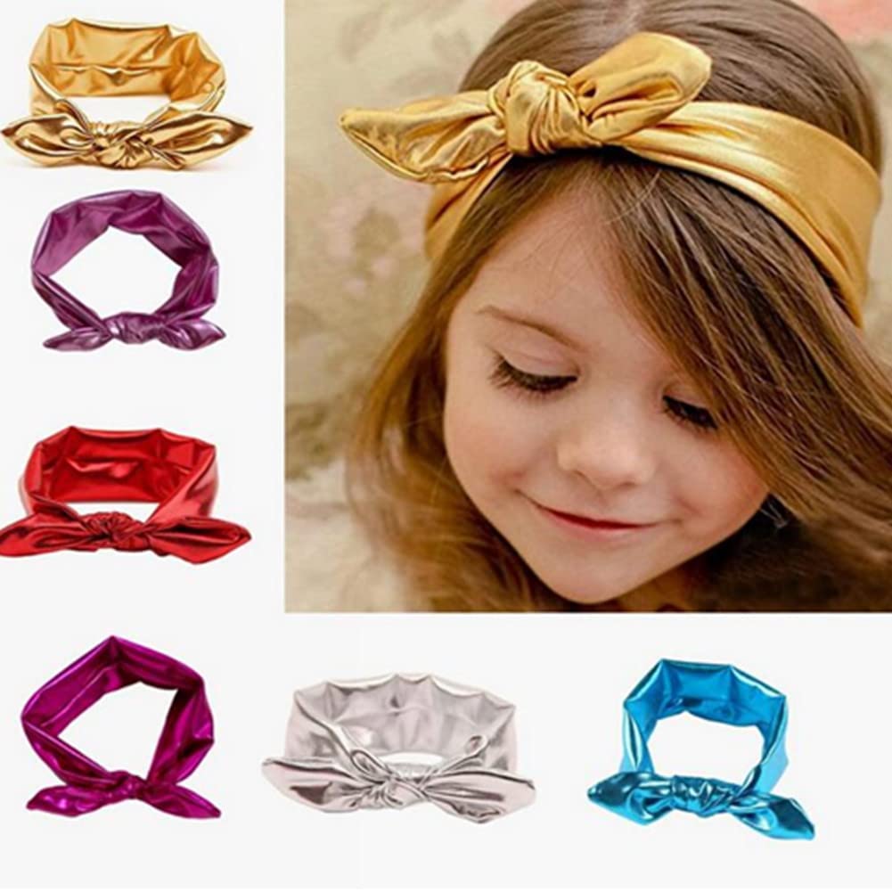 Aisibo Baby Headbands, Children Big Bow Elasticity Headband Kids For Girls Newborn Infant Toddlers Kids (Blue)
