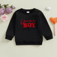 Karuedoo Toddler Baby Boy Girl Valentines Day Clothes Letter Print Crewneck Sweatshirt Long Sleeve Shirts Top Spring Outfit (A-B