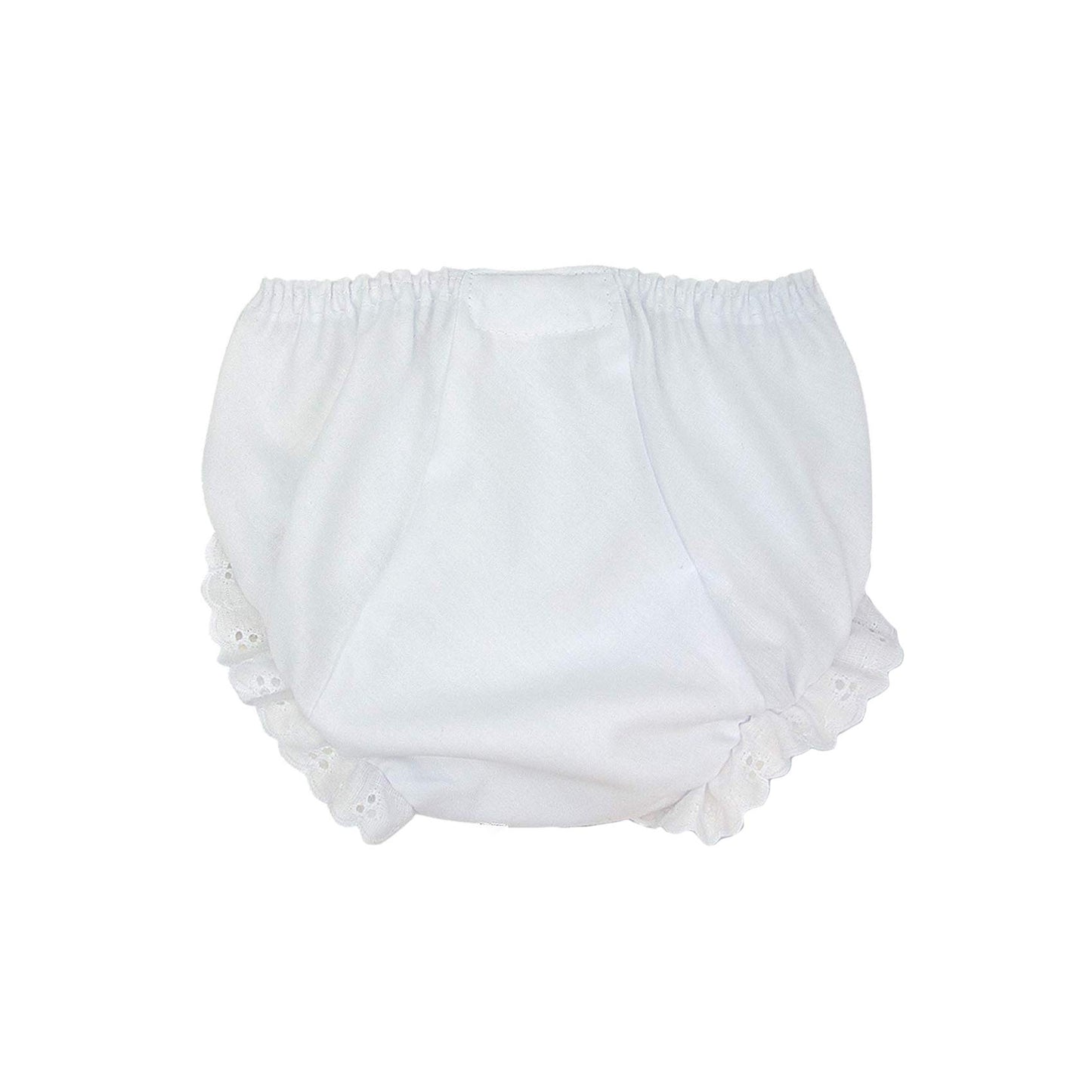 I.C. Collections Baby Girls White Double Seat Diaper Cover Bloomers, Size M