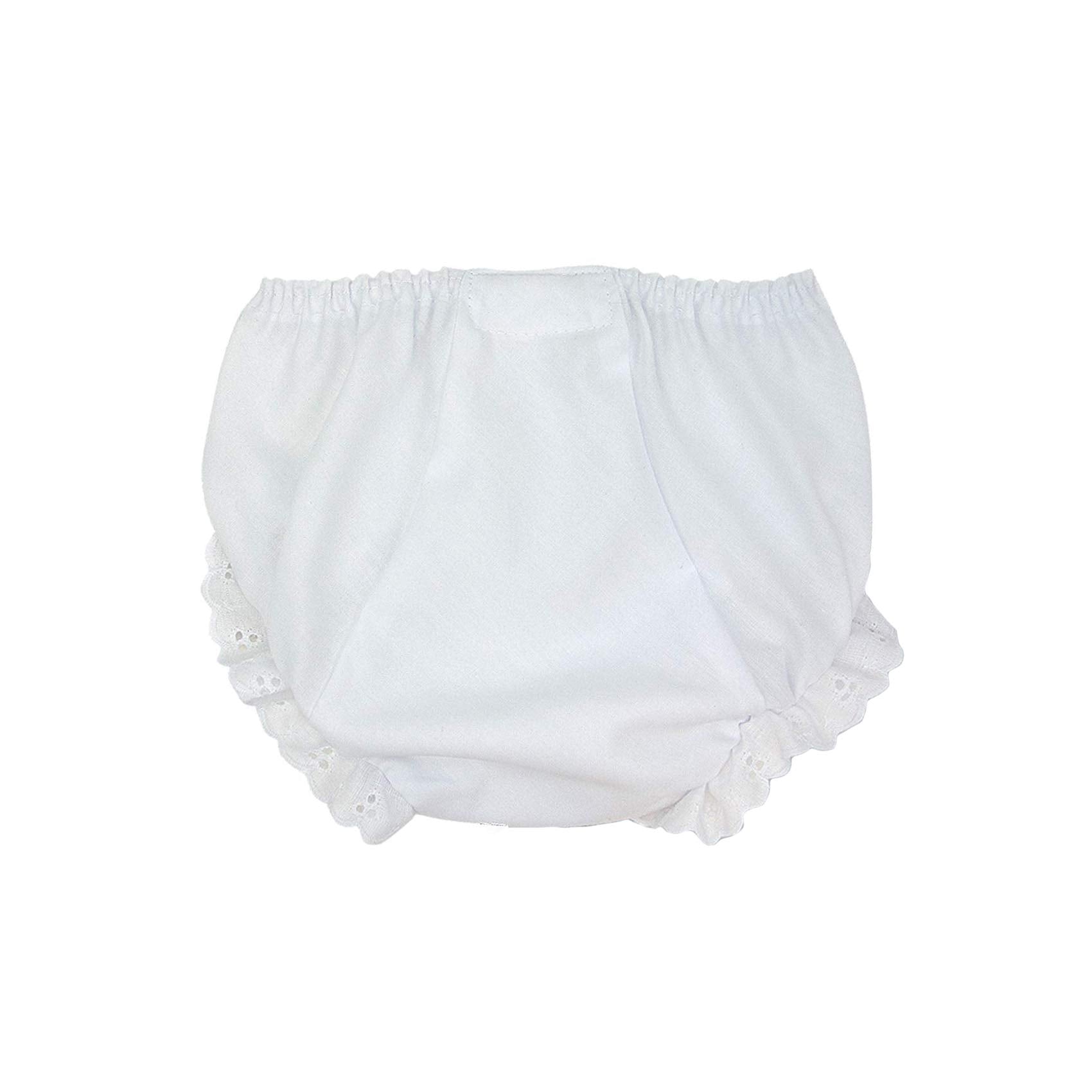 I.C. Collections Baby Girls White Double Seat Diaper Cover Bloomers, Size M