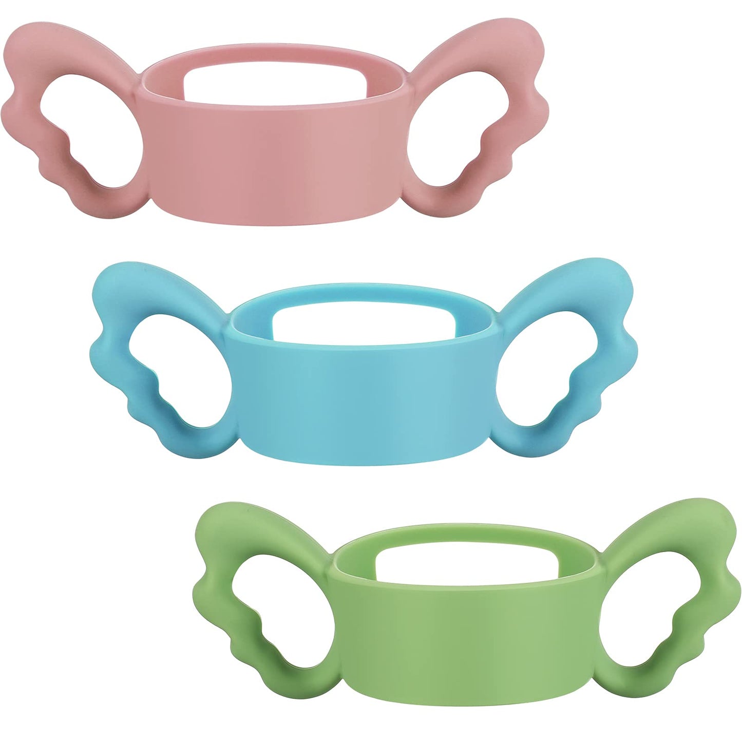 3 Pieces Baby Silicone Bottle Handles Natural Bottle Handle Wide Neck Feeding Handle Easy Carry Handle Lightweight Bottle Handle
