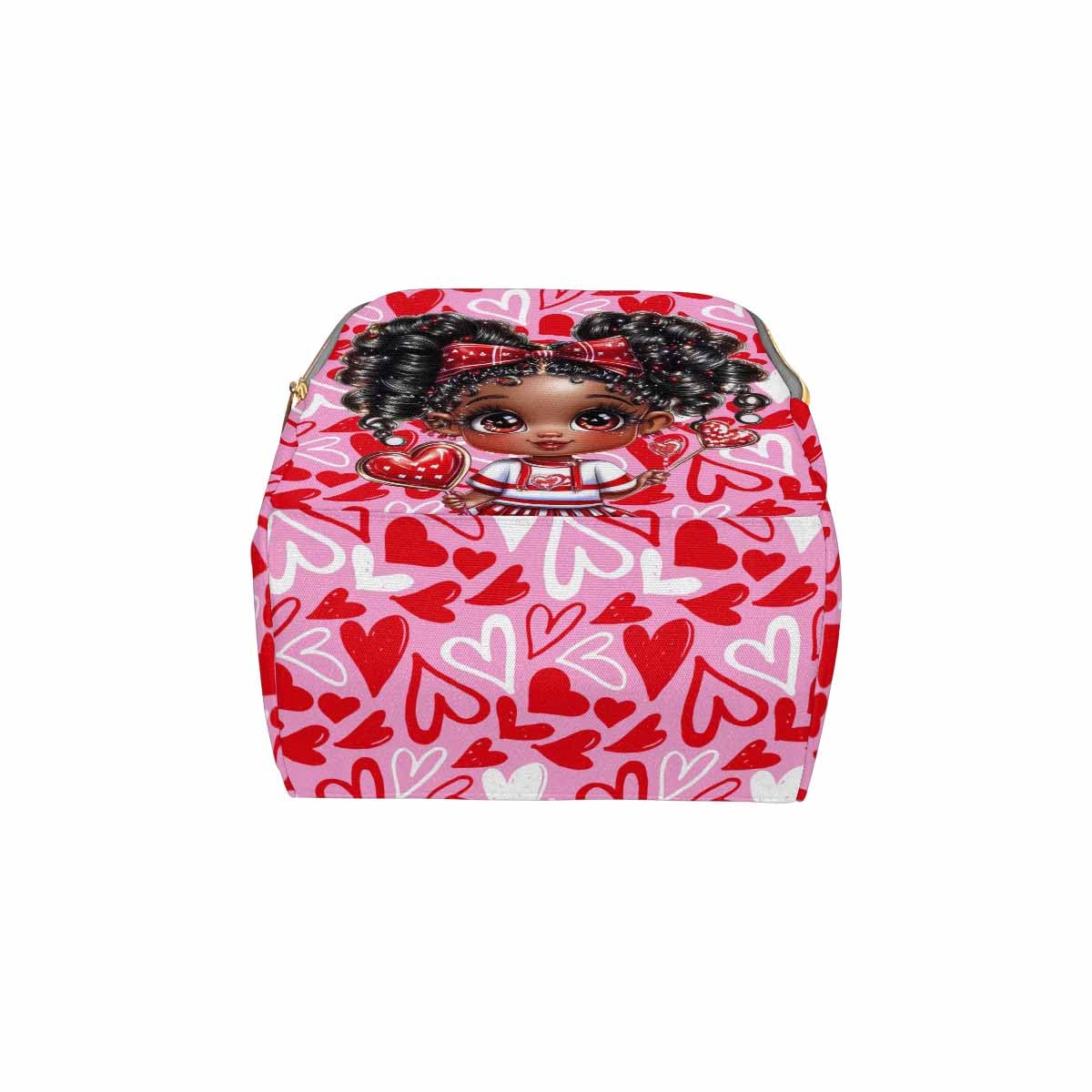 Customized School Bag With Name, Large Capacity Waterproof Diaper Bag, Beautiful Girl Print Monogram Nappy Backpack With Thermal