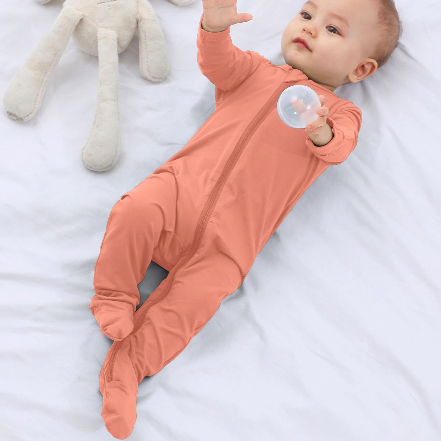 Guisby Baby Boy Pajamas, Baby Girls Rayon Made From Bamboo Footed Pajama Long Sleeve Sleepers 3Pcs 0-3 Months