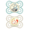 Mam Perfect Night Baby Pacifier, Patented Nipple, Glows In The Dark, 0-6 Months, Boy, 2 Count (Pack Of 1)