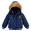 Toddler Boys Down Jacket Fur Collar Hood Thick Warm Winter Snowsuit Coat Parka 2-3T