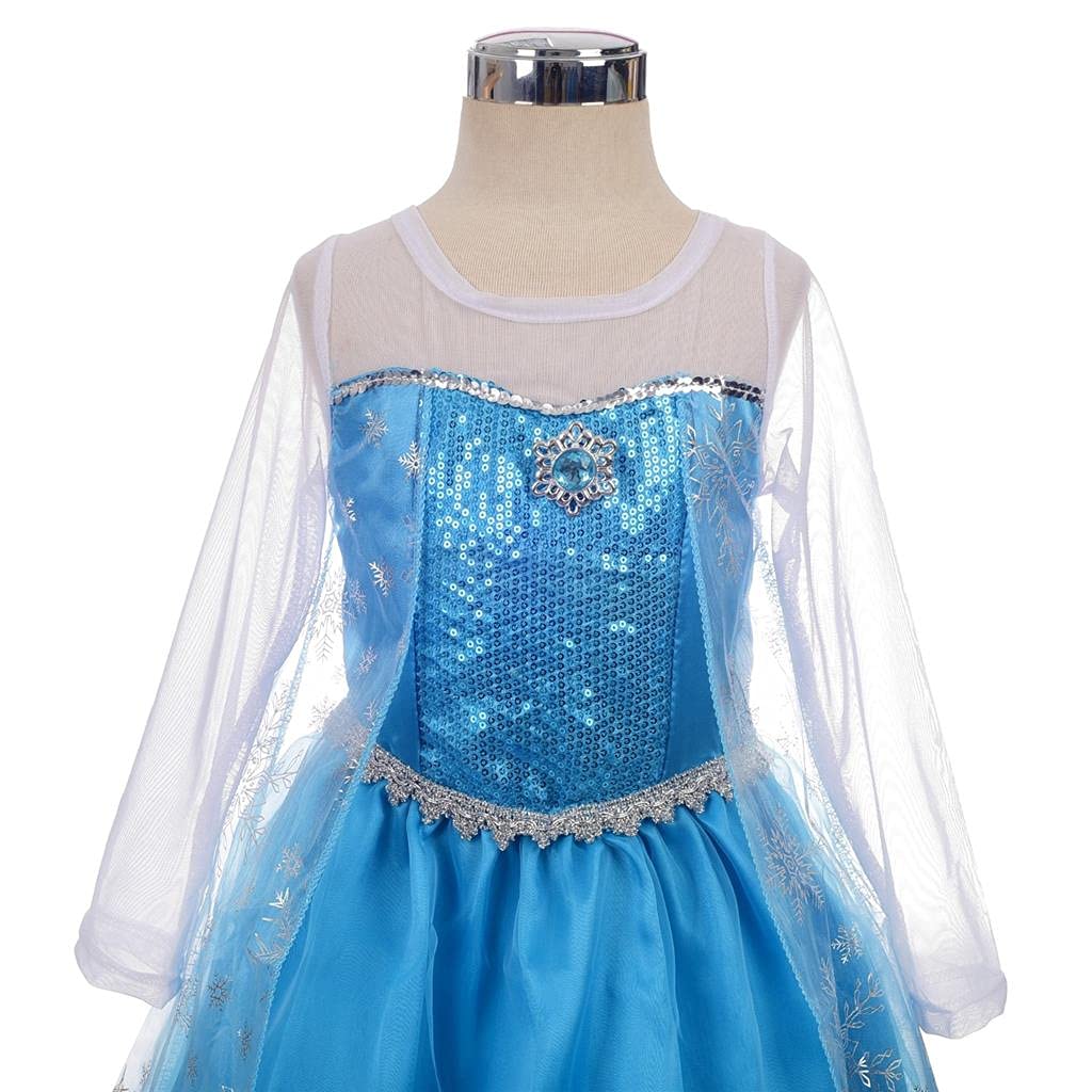 Dressy Daisy Little Girls' Ice Princess Dress Costume Birthday Halloween Christmas Fancy Party Dresses With Cape Draping And Acc