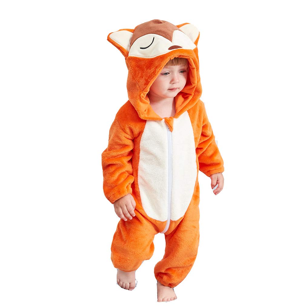 Qzerplay Unisex Kids Baby Fox Halloween Costumes Cartoon Outfit One Piece Homewear 70