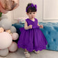 Nssmwttc Princess Girls Ball Gown Dress Child Birthday Party Christmas New Year Dresses Toddler Christmas (Dark Purple,90)