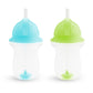 Munchkin Any Angle Weighted Toddler Straw Cup With Click Lock Lid, 10 Ounce, 2 Pack, Blue/Green
