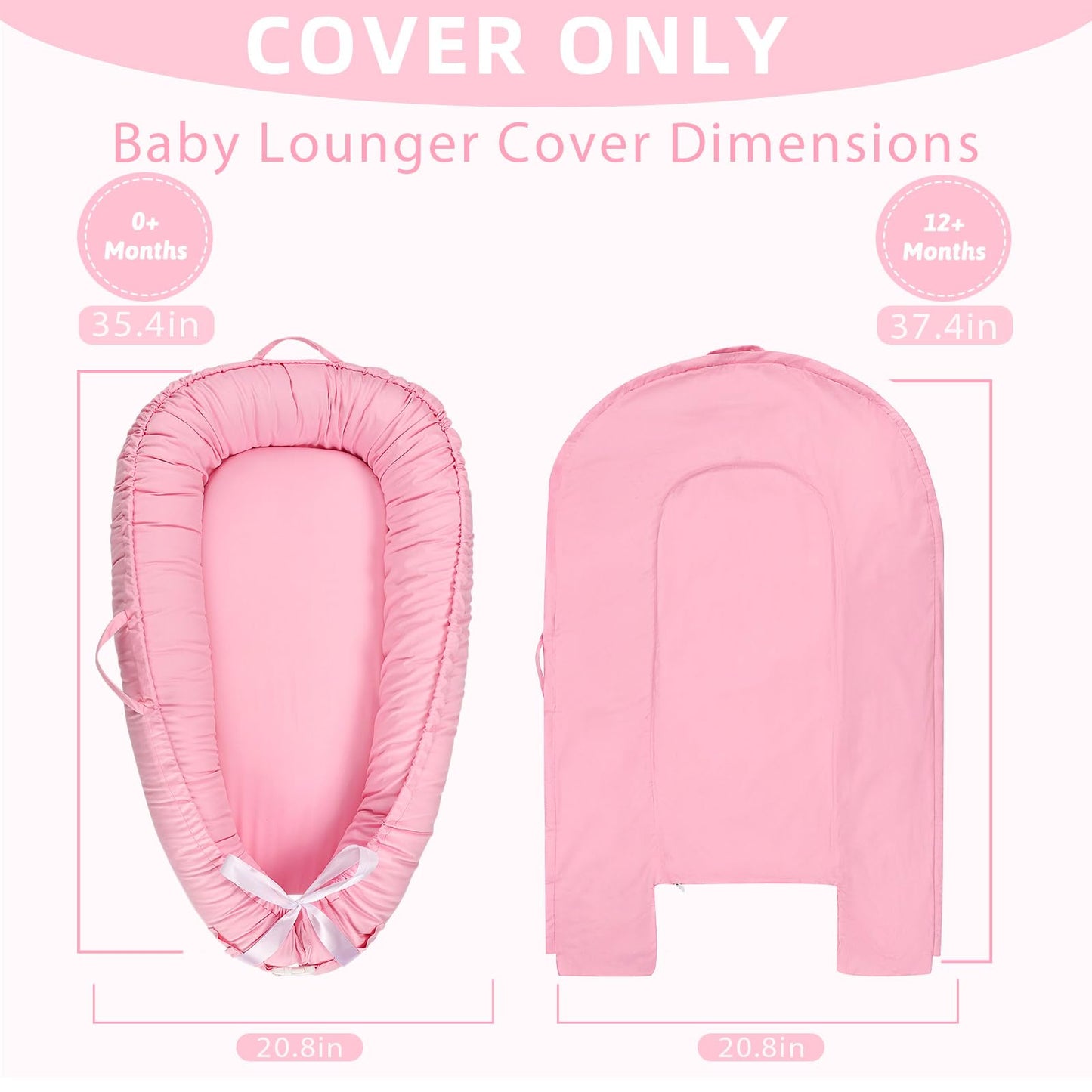 Hooyax Baby Lounger Cover Only, 100% Cotton Newborn Nest Cover, Soft Portable Baby Nest Replacement Cover For Boys Girls, Breath